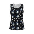 thumbnail image 4 of Xecao Daisies Flowers print women's scoop neck, loose-fit workout tank tops for the gym., 4 of 9
