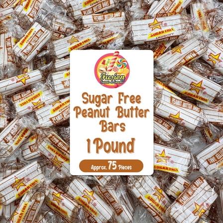 Sugar Free Peanut Butter Bars - 1 Pound Individually Wrapped - Atkinson Bulk Peanut Butter Candy