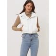 thumbnail image 2 of Chaqueta sin Mangas Acolchada Chaqueta Recortada Ligera con Cremallera para Mujer blanco M, 2 of 4