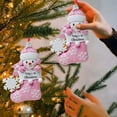 thumbnail image 3 of 2 adornos colgantes de Navidad muñeco de nieve Macarena colgante rosa, 3 of 7
