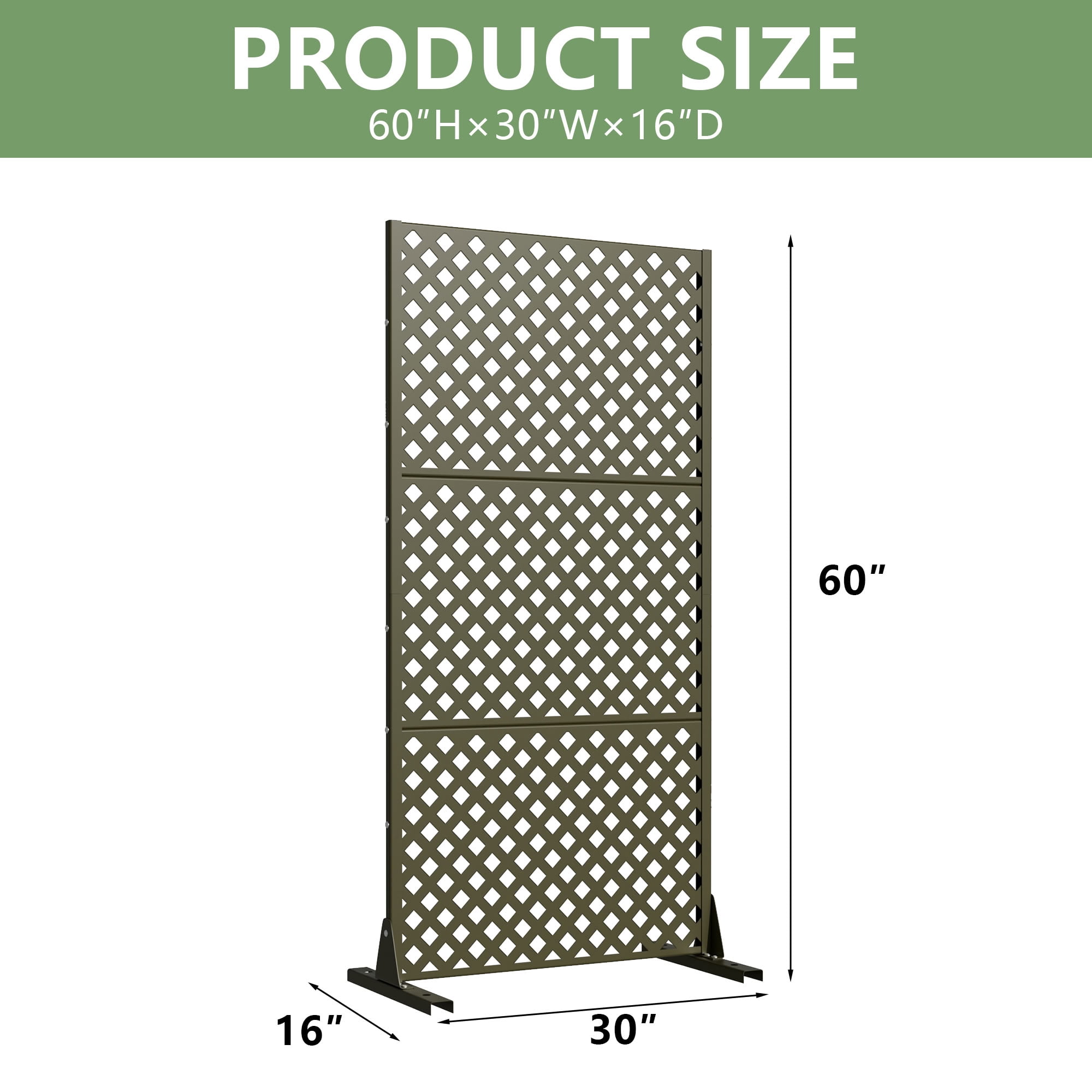 MAYEERTY 59*30in Outdoor Privacy Screen, Tiny Patio Metal Privacy Fence, Privacy Panel for Balcony, Backyard, Garden
