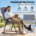 thumbnail image 6 of Outsunny 2 Piece Oversized Folding Rocking Camping Chair Set, Padded Outdoor Rockers with High Back, Armrests for Porch, Garden, Balcony, Navy Blue, 6 of 10