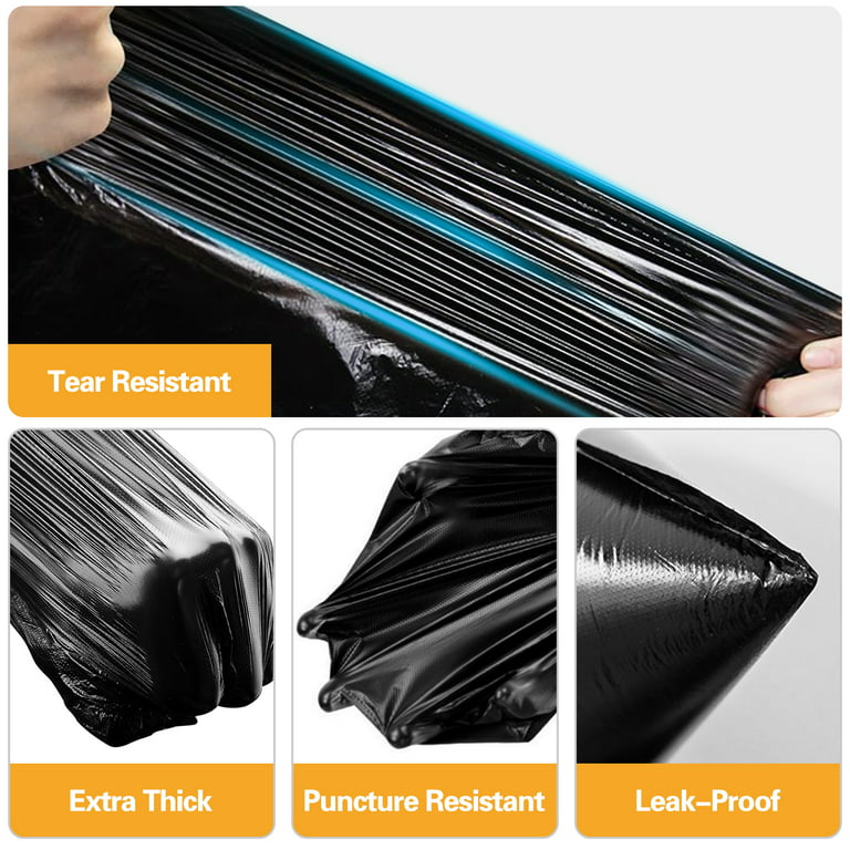 Simfree 13 gallon trash bags,50 Count Trash Bags Garbage Bags,contractor  garbage bags [Extra Thick][Leak Proof] heavy duty trash bags for Kitchen