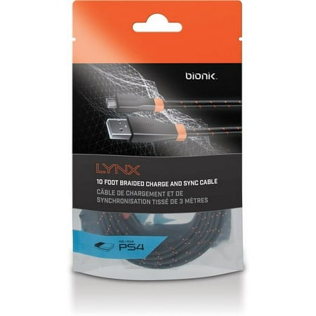 UPC: 0845620090013 | bionik BNK-9001 PlayStation4 LYNX Braided Charge & Sync Cable