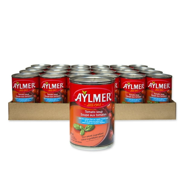 Caisse de soupe condensées Aylmer aux tomates failble en sodium Paq. caisse 24 x 284 ml
