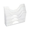 Rubbermaid Three-Pocket File Folder Organizer, Plastic, 13 x 3 1/2 x 11 1/2, Clear -RUB96050ROS