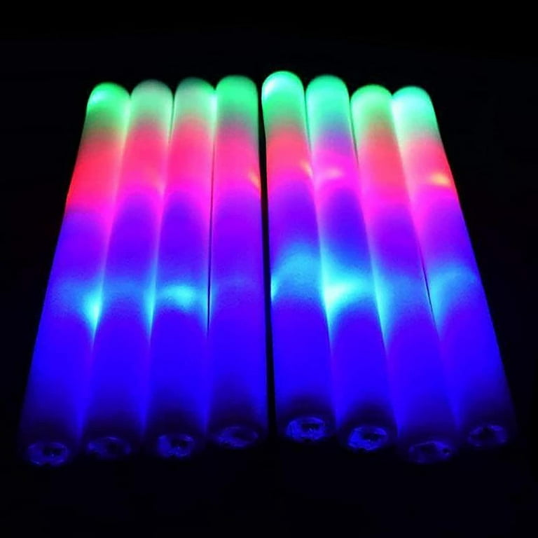 100pcs 18.9 LED Light Up Foam Sticks Flashing Glow Wand Tube Party  Celebrations