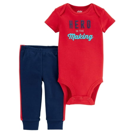 Bra Boy Short Set - Baby Boy Short Sleeve Bodysuit & Pants, 2pc Outfit Set