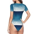 thumbnail image 4 of Fotbe Women Short Sleeve Bodysuit Round Neck Christmas Snowflakes Bodysuit For Women Round Neck Scoop Neck Long Sleeve Stretch Tops Jumpsuit-Large, 4 of 9