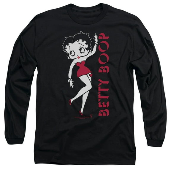 Betty Boop Classic Long Sleeve T-Shirt Adult 18/1 Black