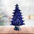 thumbnail image 2 of Glass Christmas Tree Decor with Star - Elegant Festive Tabletop Decor for Home and Holiday Season Decorations,Blue, 2 of 5