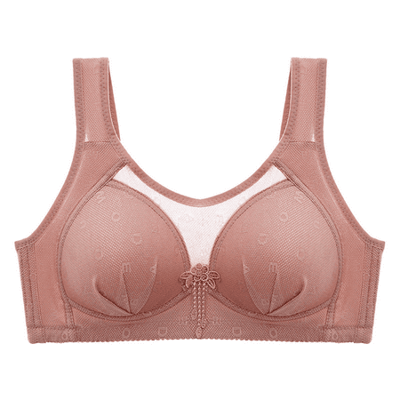 Fulorrnie Bras for Women Plus Size No Underwire Lift Supportive Front Closure Bralette Push Up Bra Brick Red 40