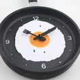 thumbnail image 3 of Creative Silent Wall Clock,Frying Pan with Fried Eggs Special Designs Black, 3 of 7