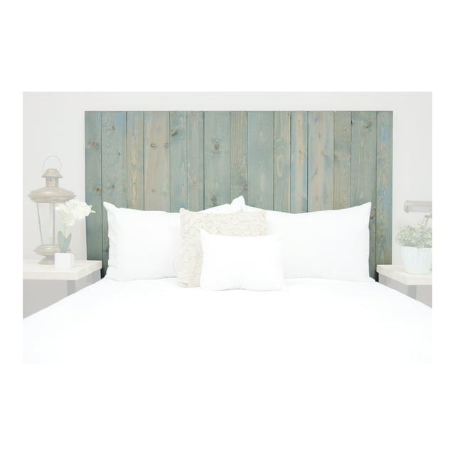 Barn Walls Floating Leaner 3 Panel Wall Solid Wood Headboard, Winter Sky, Queen