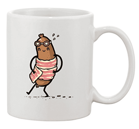 Ceramic Coffee Mug "Bacon Towel" Meat Wrapped Humor by