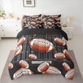 thumbnail image 2 of Homewish Boys Girls Football Print 7-Piece Twin Bedding Sets,Sport Theme Bedding Comforter Set,Ball Gamer Breathable Sheet Sets,Ultra Soft Home Decor,Reversible, 2 of 8