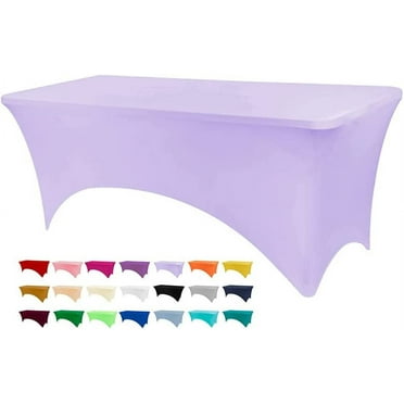 ERDOUY Table Covers for 6 Foot Tables, Spandex Table Covers 6ft, Light purple Table Cloths Rectangle 6ft for Events, Wedding, Banquets & Parties