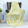 thumbnail image 4 of Abstract Soft Flannel Fleece Blanket, Illustration of Rhythmic and Geometric Pastel Tones Demonstration, Cozy Plush for Indoor and Outdoor Use, 50" x 70", White Yellow and Lime Green, by Ambesonne, 4 of 5