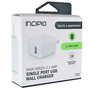 Angle View: Incipio WM-PW-209 2.1 Amp High-Speed Single Port USB 2.0 Wall Charger White