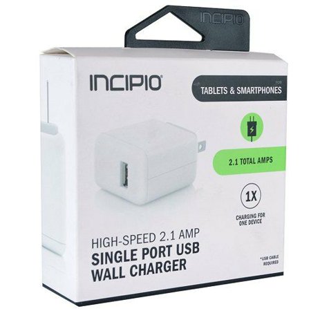 Incipio WM-PW-209 2.1 Amp High-Speed Single Port USB 2.0 Wall Charger White