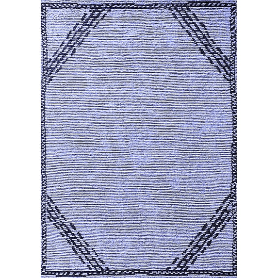 Ahgly Company Machine Washable Indoor Rectangle Oriental Blue Industrial Area Rugs, 2' x 3'