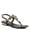 BLACK, variant on Women's ANAIS Buckle Flat Metallic Sandals - Oversized Stones, Adjustable Fit, Glamorous Design
