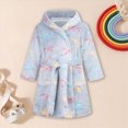 thumbnail image 2 of TOWED22 Kids Hooded Bathrobe Girls Soft Plush Hooded Flannel Pajamas Sleepwear Boys Spa Robe, 2 of 7