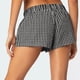 thumbnail image 4 of MKLEKYY Pantalones Cortos Deportivos para Mujer Pantalones Cortos Casuales Sueltos A Cuadros para Mujer, 4 of 4