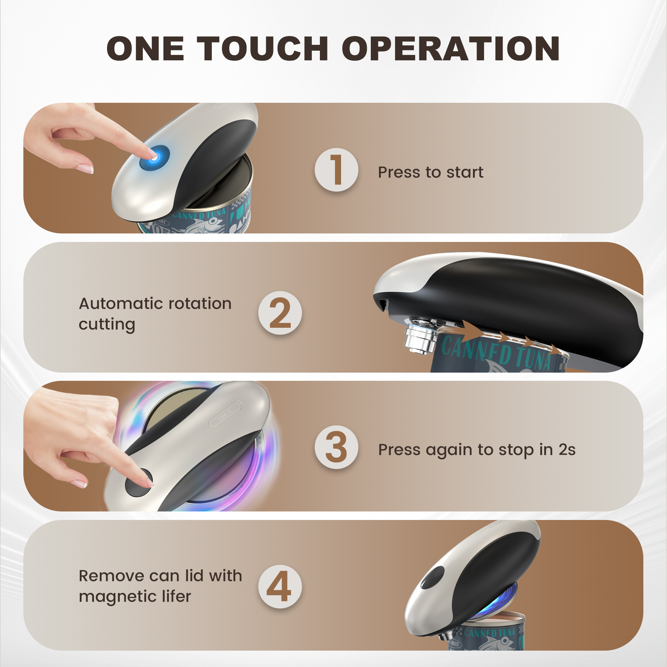 Moreblue One-Touch Automatic Electric Can Opener photo 4