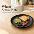 thumbnail image 3 of 10 Inch Wheat Straw Dinner Plates, Set of 8 Unbreakable Plates, Microwave & Dishwasher Safe, Lightweight Modern Tableware, Reusable Dinner Plates for Kitchen Daily Use(Black), 3 of 7