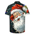 thumbnail image 4 of Aobny Santa Going Out Tops Short Sleeve Collared Oversized Button-Up Shirts Christmas Men Workout Shirts for Men,XXL, 4 of 5