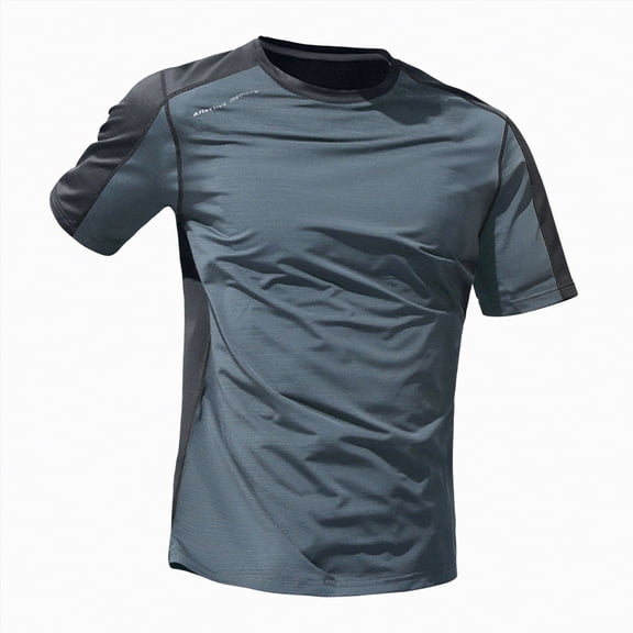 NIEWTR Mens Casual Tall Short Sleeve Tee Shirt Crew Neck Pocket Tees for Men Breathable Short Sleeve Gym Tee(Dark Gray,5XL)