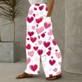 thumbnail image 5 of LEBONYARD Wide Leg Pants for Women,Womens Trousers High Waisted,Women Casual Printing Pockets Elastic Mid-Waist Comfortable Wide-Legged Loose Pants Multicolor XXL, 5 of 5