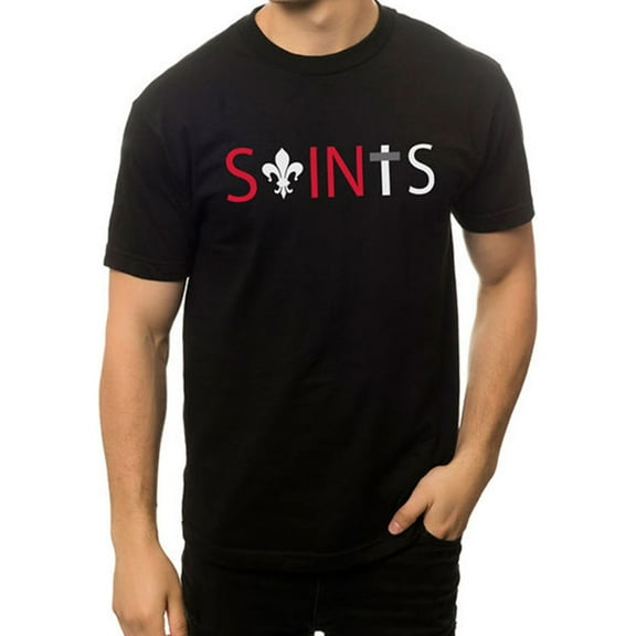 Black Scale Mens The Saints Graphic T-Shirt, Black, Medium