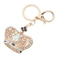 thumbnail image 2 of Llavero de cristal brillante con forma de corona, hermoso llavero decorativo para bolso., 2 of 7