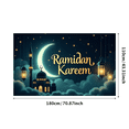 thumbnail image 6 of LUUFILx Ramadan Kareem Banner Moon Lanterns Hanging Starry Night Backdrop Islamic Celebration Party Prop Eid Decoration Religious Event Supplies Background, 6 of 9