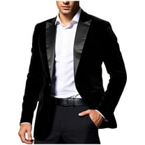 YLSDY Mens Corduroy Suit Jackets Fashion Lapel Long Sleeve One Button Tuxedo Blazer Party Prom Wedding Blazer Jackets Black M