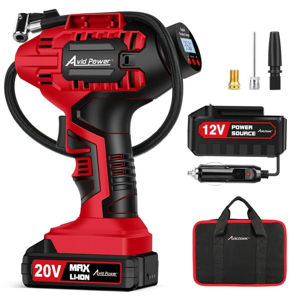 Inflador de neumáticos AVID POWER, compresor de aire portátil, 20 V, 100 PSI