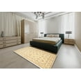 thumbnail image 4 of Ahgly Company Indoor Round Traditional Sun Yellow Oriental Area Rugs, 4' Round, 4 of 6