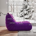 thumbnail image 5 of Loveseat Floor Sofa Chair, Oversized Lazy Bean Bag Couch for Living Room, Bedroom, Game Room, Soft Plush, Ergonomic, No Assembly, Purple, 5 of 5