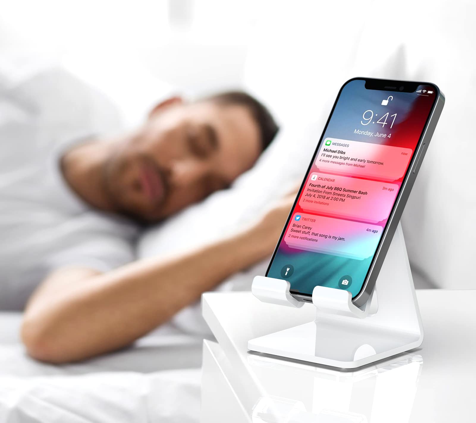 Acrylic Cell Phone Stand, Portable Clear Phone Stand for Desk, Compatible with Phone16 15 14 13 Pro Max Mini 12 11 Plus SE, Switch, Android Smartphone, Pad, Tablet, Desk Accessories