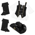 thumbnail image 2 of 1 juego de disfraz de pirata para Halloween para niña, chaleco de fiesta de cosplay, disfraz de pirata medieval para niña, vestido gótico de manga larga para eventos y fiestas temáticas, 2 of 8