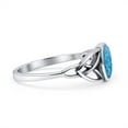 thumbnail image 2 of Oval Art Deco Celtic Band Ring Lab Created Blue Opal Ring 925 Sterling Silver Size 9, 2 of 5