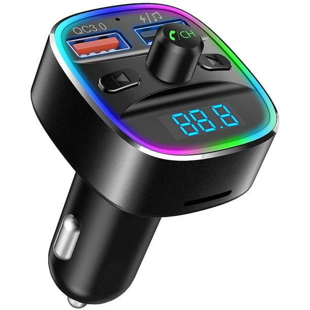 Transmisor Bluetooth FM para automóvil, V4.2 Kit de automóvil inalámbrico adaptador de radio Bluetooth con luz retroiluminada, cargador USB 5V/2.4A, accionamiento USB de soporte, tarjeta TF, llamadas manos libres - NX10 esquí esquí Gafas de esquí