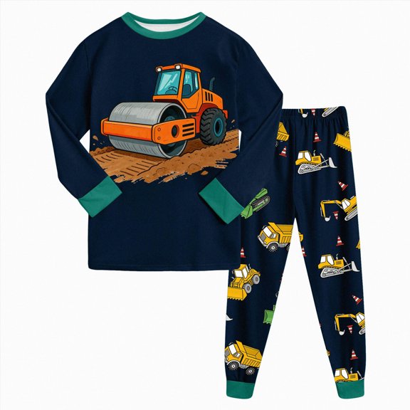 masbird Little Girls Boys Pajamas Toddler Girls Boys Clothes Cotton 2 Pieces Pjs Kids Jammies Sets Fall Winter Sleepwear for 6-24 Months 2 3 4 5 6 7 8 9 T Children(Dark Green,7-8 Y)