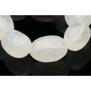 Tumbled Pebble - Shaped Snow Quartz Crystal Beads Semi Precious Gemstones Size: 23x15mm Crystal Energy Stone Healing Power for Jewelry Making