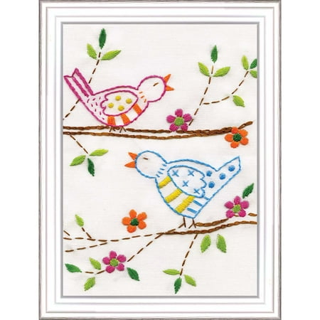 Brazilian Embroidery Design - Design Works™ Sweet Songbirds Stamped Embroidery Kit