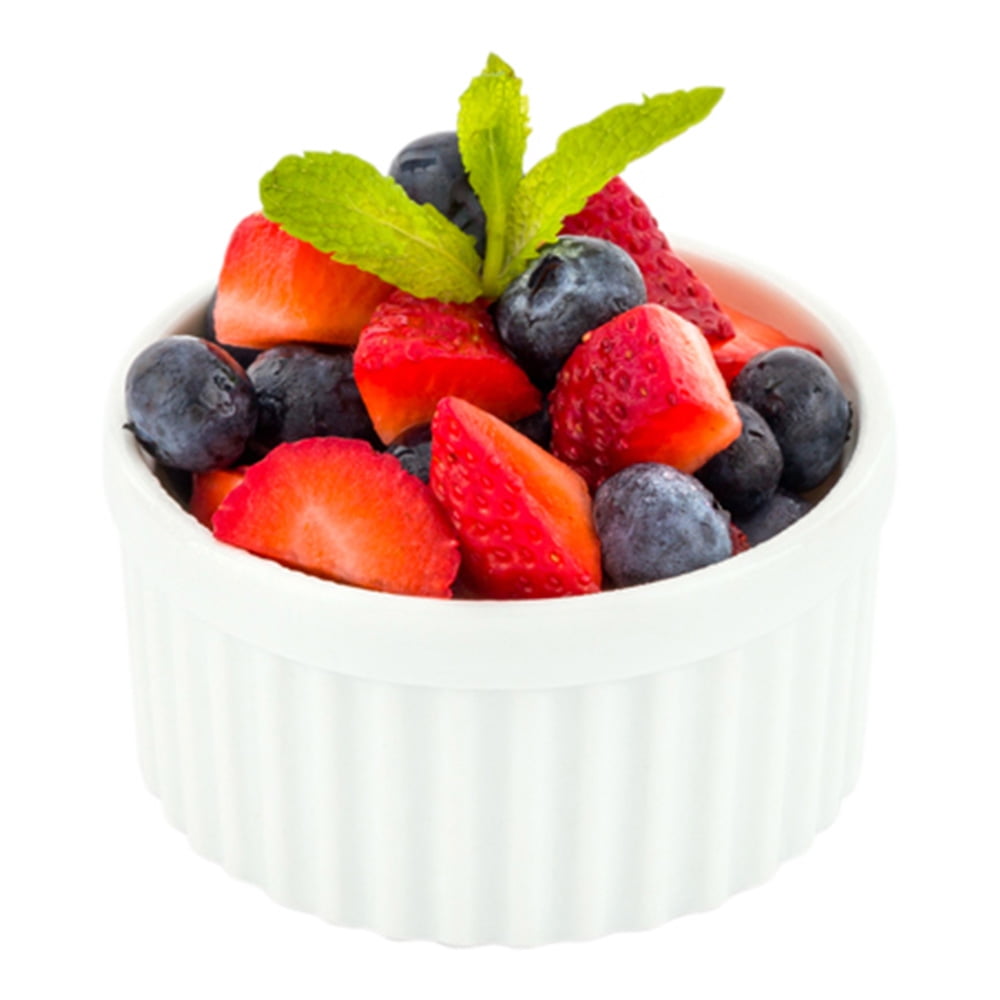 Porcelain Ramekin, Porcelain Condiment Cup, Sauce Cup White Ribbed