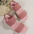 thumbnail image 3 of Zapatos de mujer de talla grande de verano, Sandalias planas tejidas con mosca con cinturón elástico informal para viaje en la espalda para mujer, 3 of 5