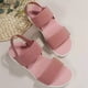 thumbnail image 3 of Zapatos de mujer de talla grande de verano, Sandalias planas tejidas con mosca con cinturón elástico informal para viaje en la espalda para mujer, 3 of 5